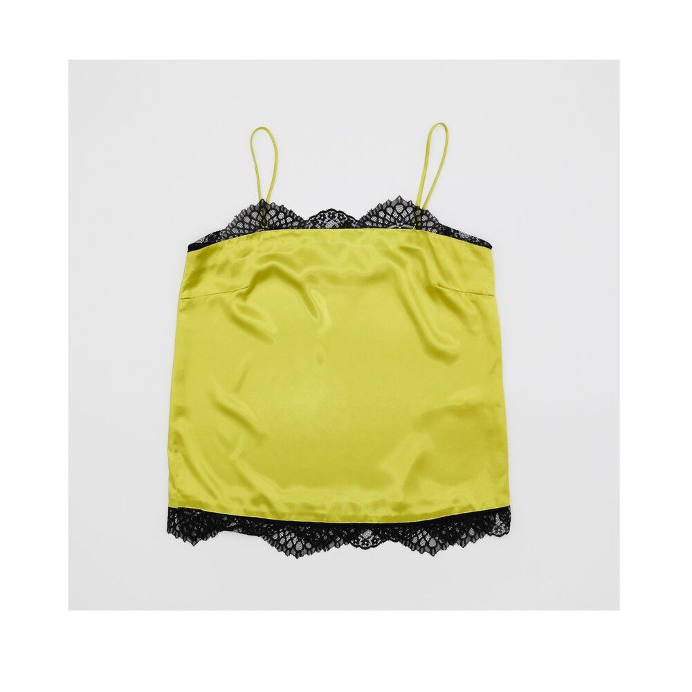 Romantic Lace Trim Camisole Satin‎ Spaghetti Strap Tank Top Size Medium